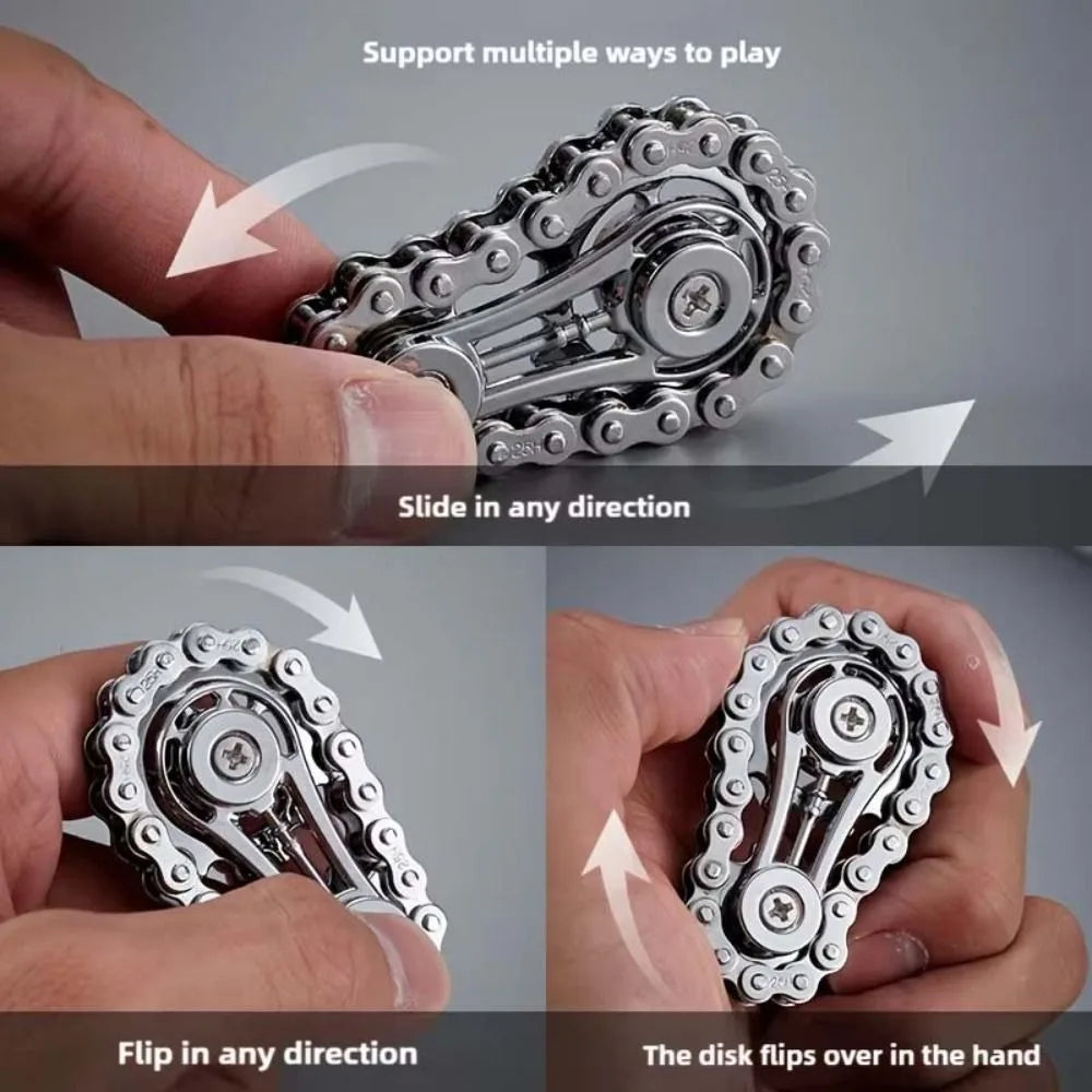 Metal Bike Chain Flywheel Fingertip Gyro EDC Spinner Sprocket Fidget Spinner Antistress Anxiety Chains Fidget Spinner